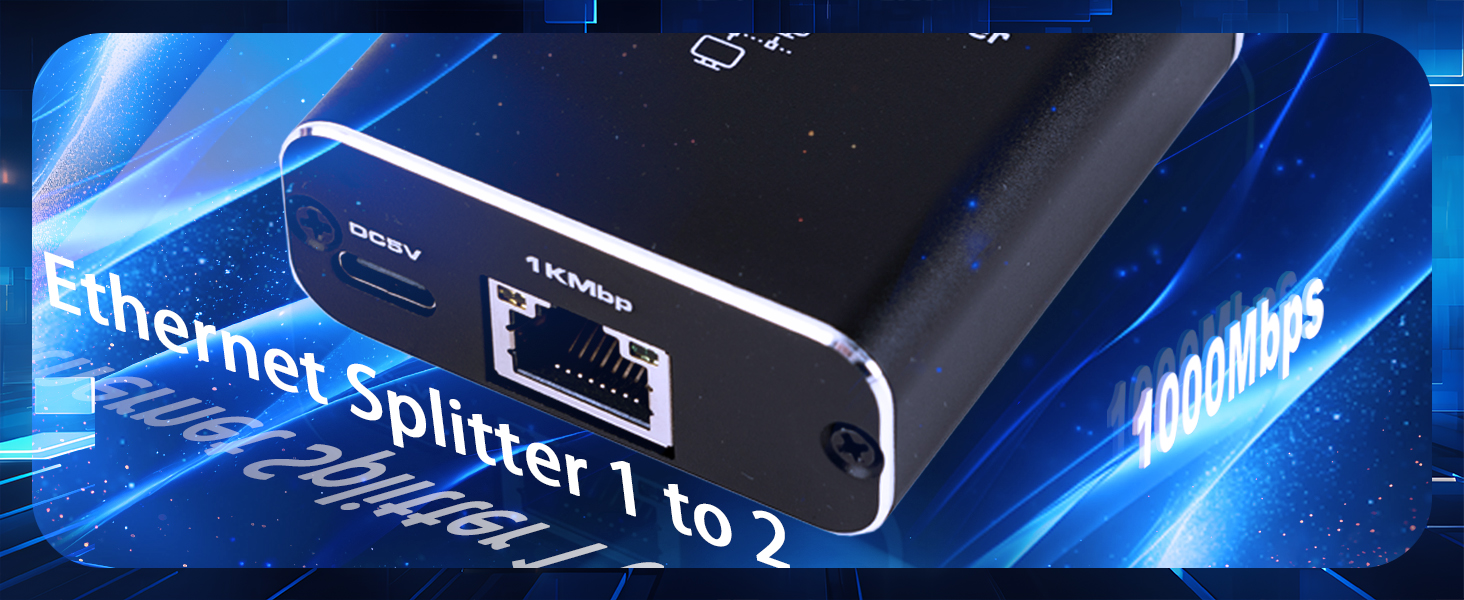 Gigabit Ethernet Splitter 1 to 2