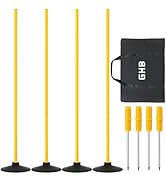 GHB Agility Poles 4 Pack 50" Sports Soccer Training Poles,Detachable Speed Training Equipment Foo...