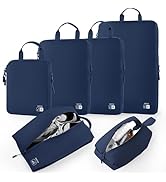 EPICKA Ultra-Lightweight Compression Packing Cubes - 6 Set Water Resistant Durable Travel Organiz...