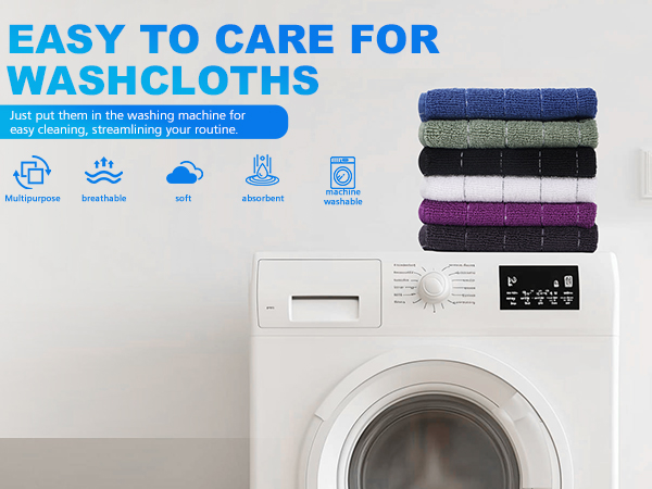 6 Pack 100% Cotton Wash Cloth