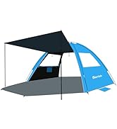 Gorich Beach Tent with Canopy - Easy Setup 3-4/5-6/7-8 Person Portable Sun Shelter, UPF 50+ UV Pr...