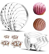 Hilsita Concha Cutter Mexican Bread Mold 4.29 Inch with 4pcs Pig Cookie Cutter Set, Stainless Ste...