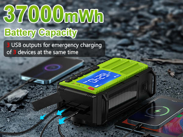 emergency weather radio crank radio flashlight cell phone charger