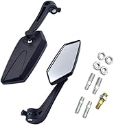 Diamall 2 PCS Motorcycle Rear View Mirrors, 360-degree Adjustable Wide Angle Rear View Mirror, Ha...