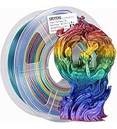 LOCYFENS PLA 3D Printer Filament, Shiny Rainbow PLA Filament 1.75mm +/- 0.02mm, Blue Purple Red Y...