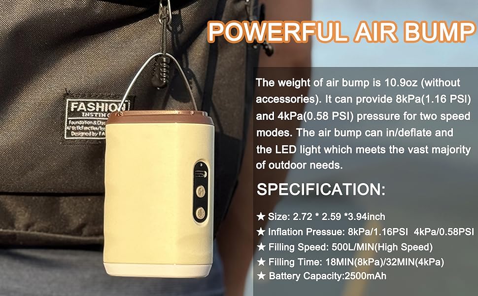 Air Mattress Camping Light Air Pump 