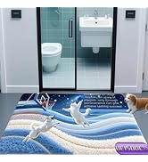 UEISODC Pet-Themed doormats, Crystal Velvet Surface with TPR Non-Slip Base, Rectangular, Stain-Re...
