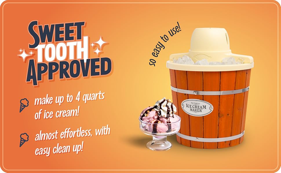 Sweet tooth approved! Make up to 4 quarts of ice cream, with effortless clean up!