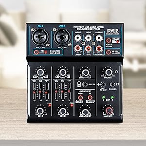 Professional Wireless DJ Audio Mixer - 4-Channel Bluetooth DJ Controller Sound Mixer - USB Audio