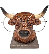AMAJY Highland Cow Eyeglasses Holder - Whimsical Resin Eyeglasses Holder Stand for Nightstand &amp; O...