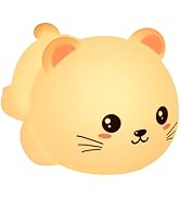 QANYI Kitty Night Lights for Kids, 7 Color Silicone Kawaii Cat Light with Remote Control for Baby...