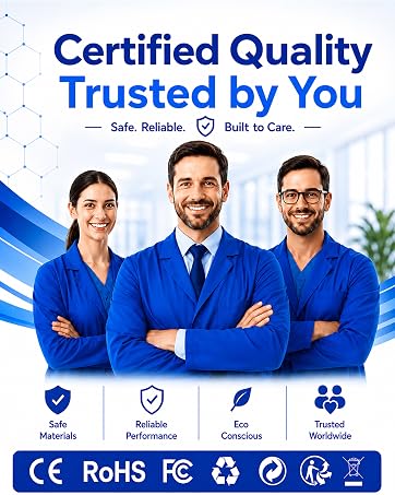 Certified quality banner with a professional team featuring compliance, safety certifications.