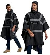 SRsafety Hi Vis Rain Poncho,High Visibility Rain Ponchos for Adults with Pocket,Safety Rain Jacke...