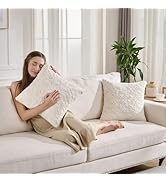 HKMR Faux Fur Fluffy Pillow Cases,Set of 2 Decorative Throw Pillow Cover,Ultra Soft Furry Pillow ...