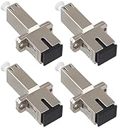 4 Pcs LC to SC Adapter (Female to Female) Fiber Optic Connector Single Mode UPC Simplex Fiber Opt...
