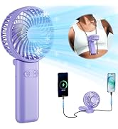 HandFan Upgraded Handheld Fan, 5 Speeds Strong Airflow Hand Fan [Max 27 Working Hours], 180° Fold...