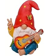Mood Lab Garden Gnome - Funny Hippie Gnome Figurine - 9.25 Inch Tall Lawn Statue - for Outdoor or...