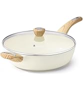 SENSARTE Ceramic Nonstick Frying Pan Skillet with Lid, 12 Inch Large Deep Frying Pan, 5 Qt Saute ...