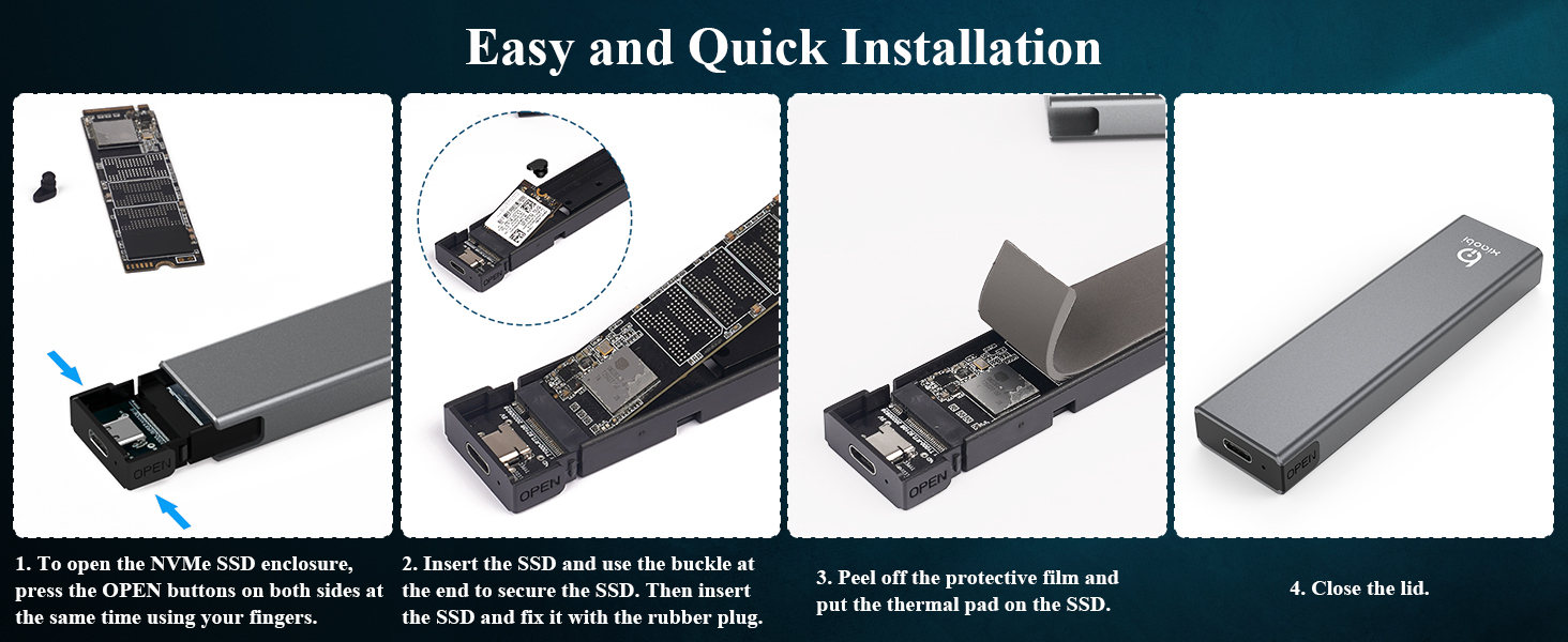 m2 nvme ssd enclosure ssd drive enclosure