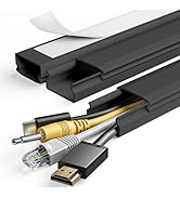 Yecaye TV Cord Hider, 42In Large Cable Hider Black, Wire Covers for 4 Cords, Wire Hiders for TV o...