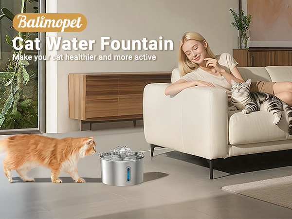 cat water fountain stainless steel