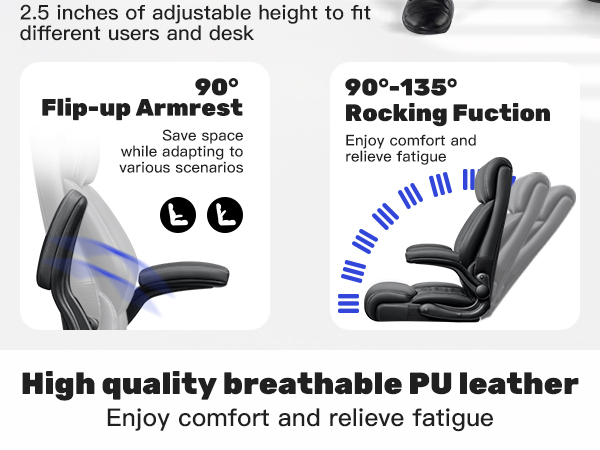 office chair with flip up arms