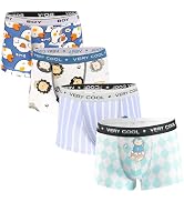 GRPSKCOS Boys Underwear, Toddler Kids Boxer Briefs 4 Pack Soft Cotton Dinosaur Boys Underwear 2-1...
