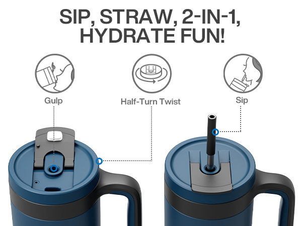 Sip, straw, two-in-one top, enjoy slowly or drink quickly, it&amp;#39;s up to you.