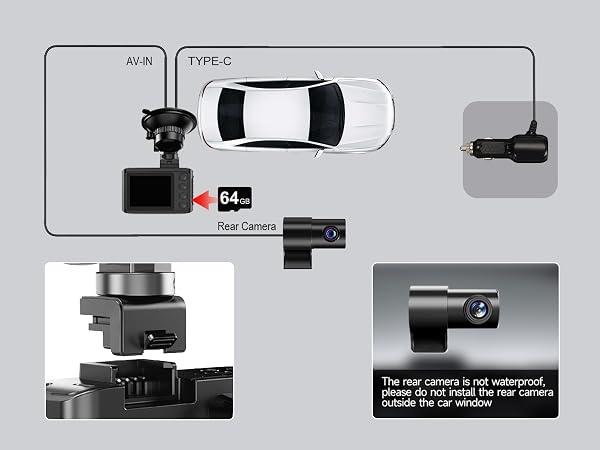 Install the in-car rear camera