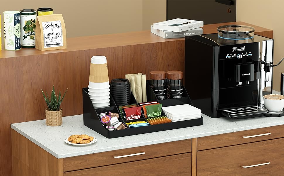 Coffee Station Organizer, Coffee Bar Cup Holder, Kitchen Countertop