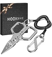 HOOK-EZE Titanium Fishing Pliers, 4.1" Saltwater Resistant Fishing Scissors,Tungsten Cutters, Kno...