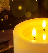 Extra Large Real Wax Flameless 3 Wick Candles
