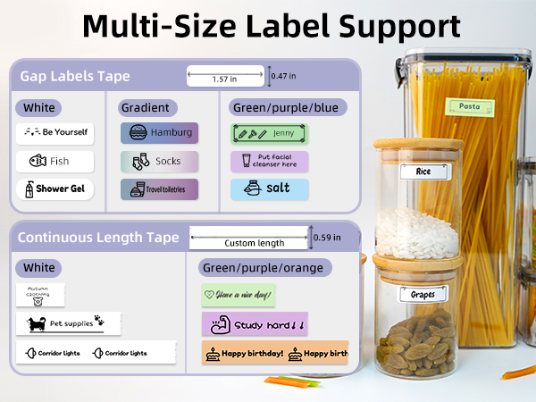 Supports Various Sizes of Labels