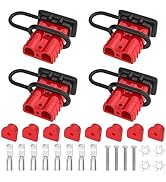RVBOATPAT 4PCS 50Amp Battery Quick Connect/Disconnect Connector,6 to 12 Gauge Battery Cable Conne...