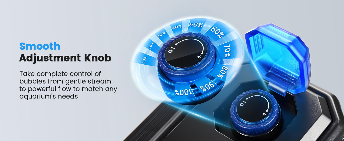 fishkeeper Powerfu Quiet Aquarium Air Pump Adjustable Dual-Outlet Fish Tank Air Pump