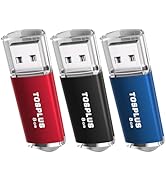 TOSPLUS 3Pack 8GB USB 2.0 Flash Drive 8GB Thumb Drive Memory Stick Jump Drive (Black/Red/Light Blue)