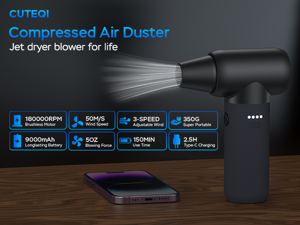 compressed jet fan electric blower cordless rechargeable portable dust