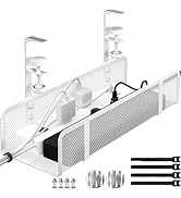 Under Desk Cable Management Tray, Wire Management Desk Cable Organizer Cable Management Box, Cord...