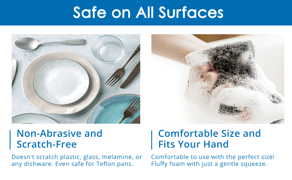 All surface non abrasive kitchen sponge