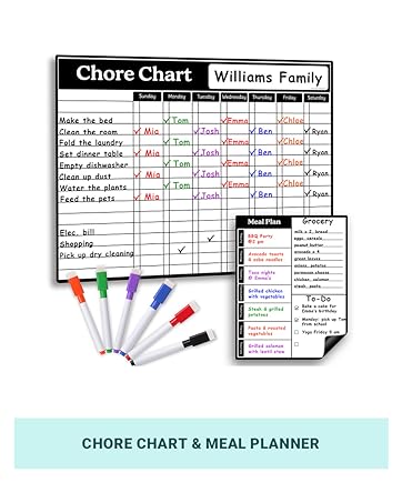 CHORE CHART AND MEAL PLANNER SET FOR KIDS AND ADULTS