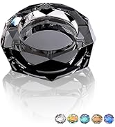 Coomin Crystal Glass Ashtray, Sparkly Cigar Cigarettes Ash Tray, Ashtrays for Smokers Indoor Offi...