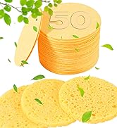 METUUTER 50 PCS Compressed Facial Sponges for Estheticians- 100% Natural Cellulose Face Sponge Pr...