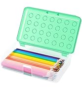 HUTUDD Plastic Pencil Box, Large Pencil Case, Clear Pencil Boxes with Snap-tight Lid, Hard Crayon...