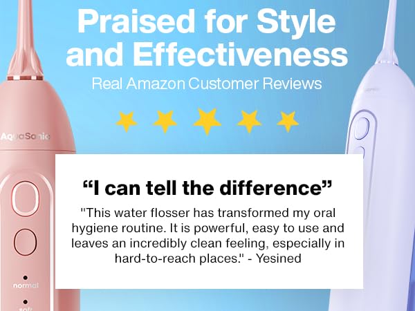 Aquasonic Icon Flosser - Professional Rechargeable Water Flosser with 4 Tips - Oral Irrigator 
