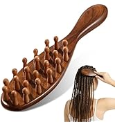Natural Sandalwood Loc Brush - Ergonomic Dreadlock Detangling Hairbrush Wide Tooth for Microlocs ...