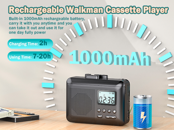 rechargeable cassette player