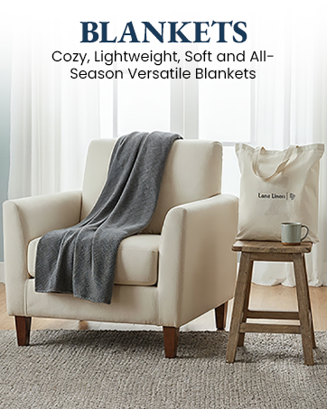 Lane Linen Blankets and Throws that are cozy, lieghtweight and soft for all season comfort