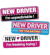 Student Driver Magnet for Car - 3 Pack Please Be Patient Reflective Magnetic Bumper Sticker Set