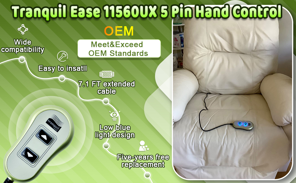 Tranquil Ease 11560UX&amp;11560 5 Pin Lift Chair Remote Inseat, Best Home Furnishings Lift Chairs