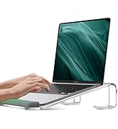 JCZT Clear Acrylic Laptop Stand for Desk, with Wrist Rest, Ergonomic Detachable Mount Compatible ...